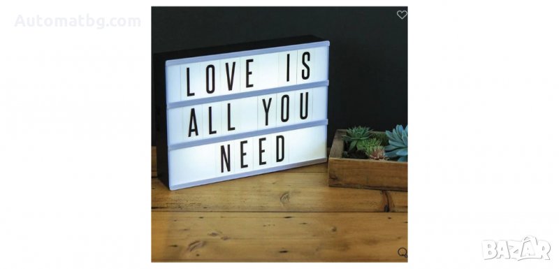 Магнитен светещ LED панел с букви, Automat, снимка 1