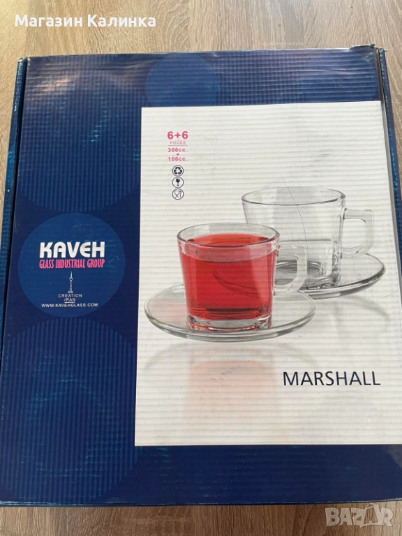 Стъклен сервиз за чай/кафе KAVEH – 12 части, снимка 1