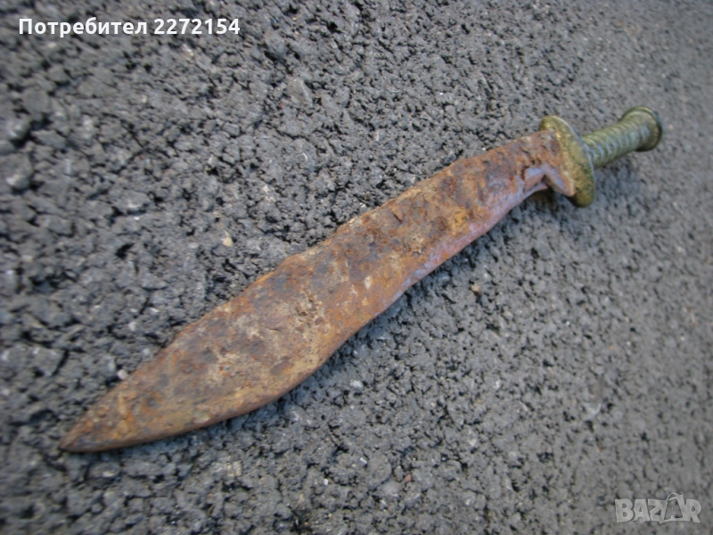 Еничарски ятагановиден нож каракулак, снимка 1