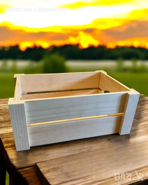 Ръчно изработена дървена касетка/щайга, снимка 1