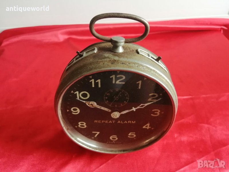 Рядък Стар Голям Английски Часовник , Будилник Foreign, снимка 1