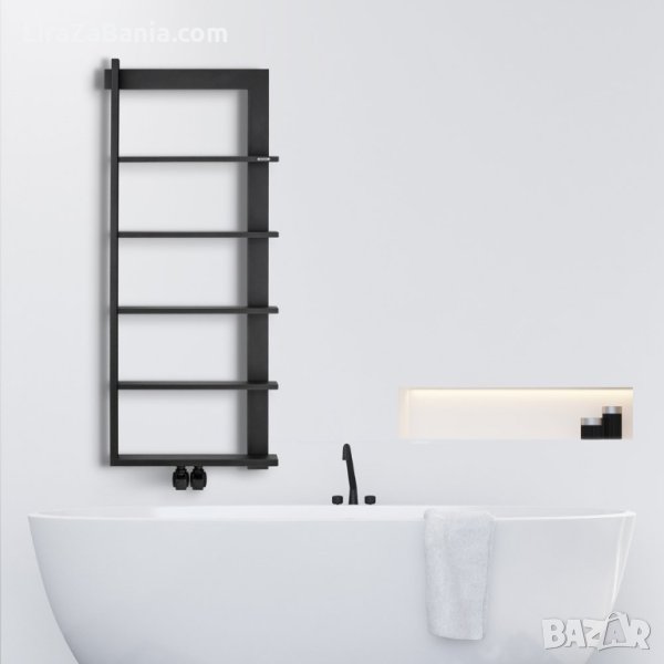 ЛУКСОЗНА ЛИРА ЗА БАНЯ СЕРИЯ STEP цвят crome Brushed & Polished Black Chrome - 1200x500, снимка 1