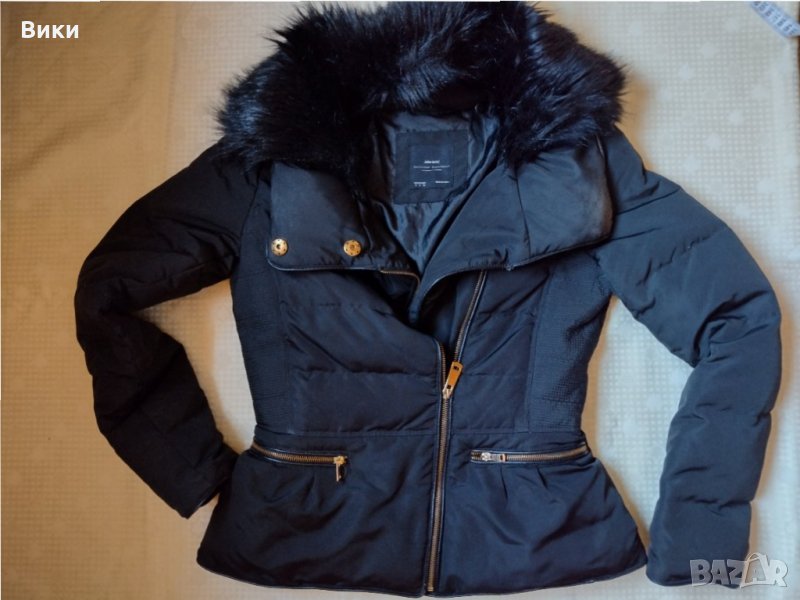 Дамско черно яке  с пух  Zara , снимка 1