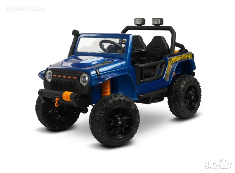 Офроуд акумулаторен автомобил RINGO – 4x4, до 100 кг, с дистанционно и LED, Син, снимка 1