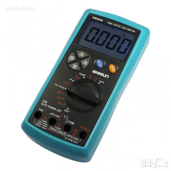 Дигитален Мултиметър ALLО​SUN , Мултицет с интерфейс EM6000 VAC/VDC | AAC/ADC | OHM | F| °C | Hz, снимка 1