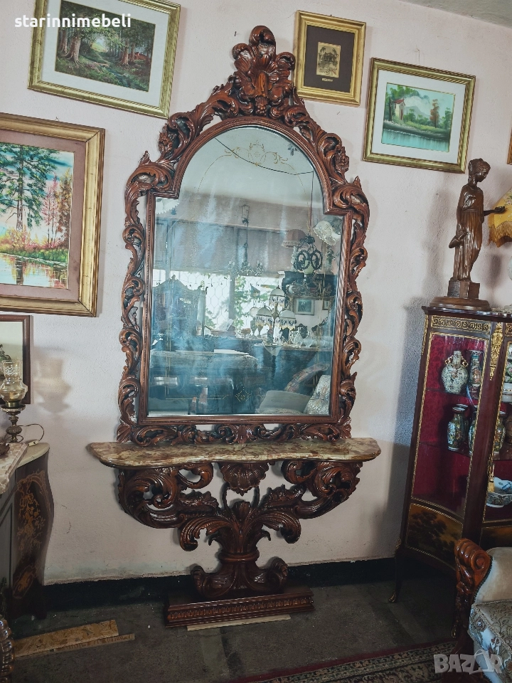 Антикварна дървена конзола , снимка 1