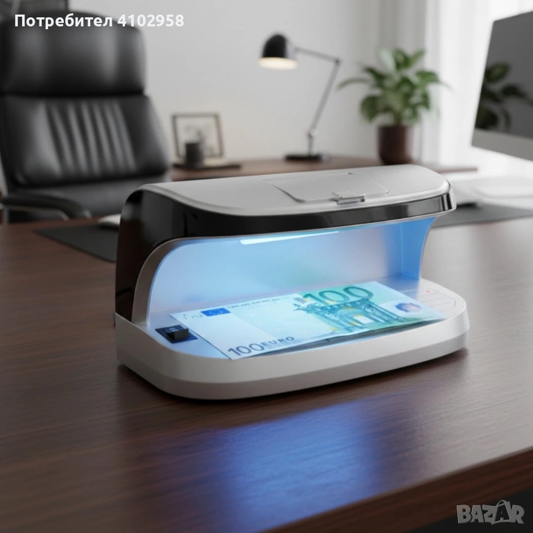 Детектор за фалшиви банкноти – преносим UV детектор с магнитен сензор и вградена батерия, снимка 1