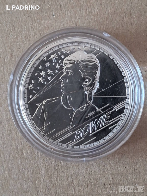Сребро 2 паунда Дейвид Боуи 1 унция OZ , снимка 1