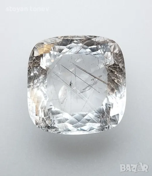 Огромен рядък рутилов кварц със златни игли - 43.41кт.! Нов!, снимка 1