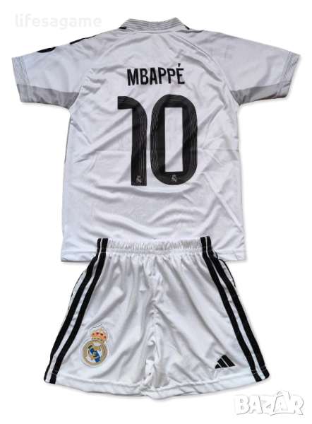 Детски футболен екип Реал Мадрид тениска Мбапе комплект Real Madrid Mbappe, снимка 1