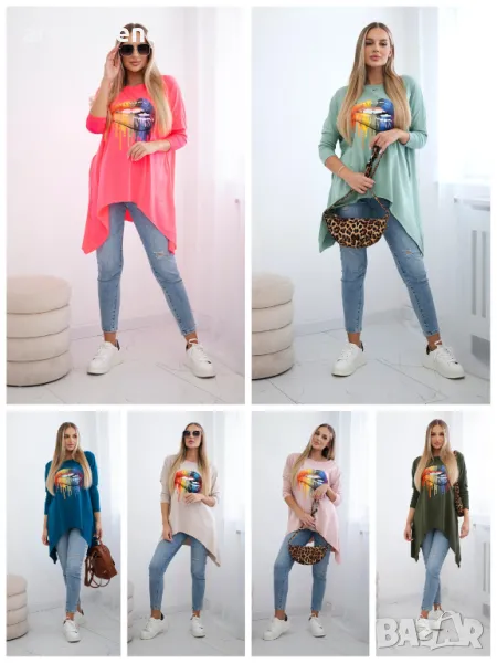 Дамска блуза oversize с щампа, 15цвята , снимка 1