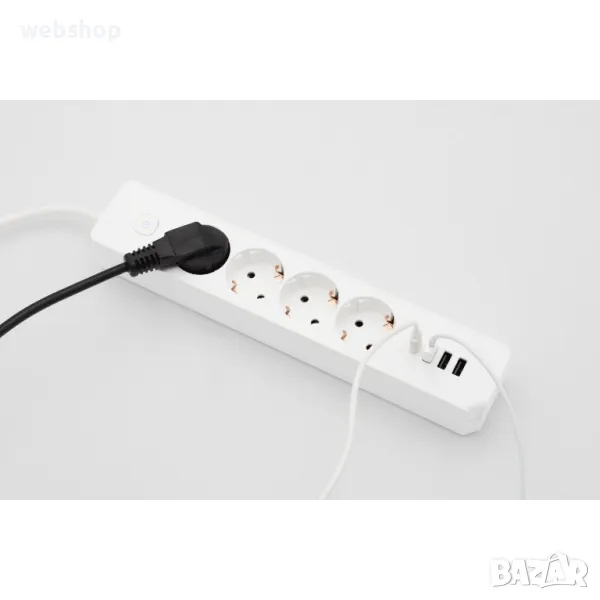 Хай-тек разклонител с 4 гнезда шуко и 4 USB порта, 3680W, 1.4 метра, снимка 1