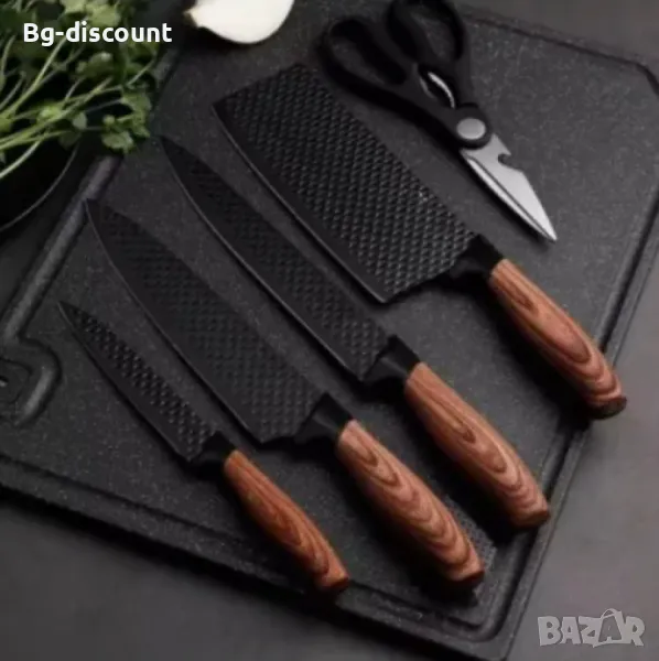 Стилен и практичен кухненски комплект ножове – 6 части, снимка 1