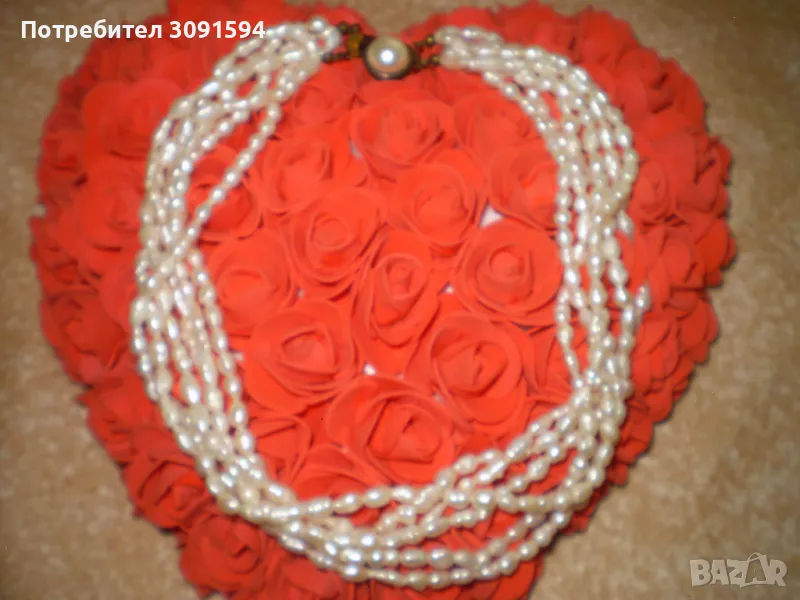 Огърлица от сладковадни    култивирани перли с 6 реда, снимка 1