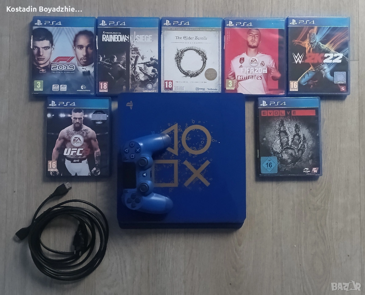 PS4 blue edition с игри, снимка 1