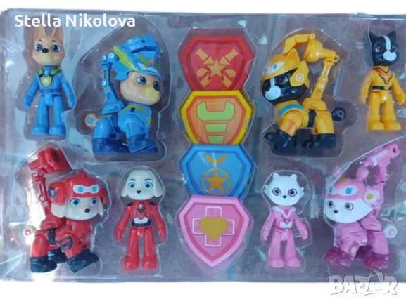 Герои Пес Патрул- комплект  8 фигурки и 4 значки, снимка 1