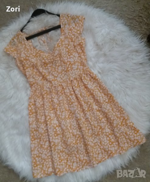 СУПЕРТЪНИЧКА и МНОГО ЛЕКА рокля- жълта на бели цветчета, снимка 1