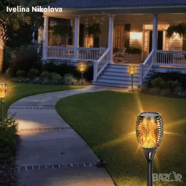Соларна лампа тип пламък – комплект от 6 бр., снимка 1