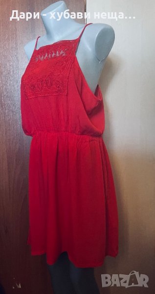 Червена нова рокля, голям размер🌸🌹👗XL🌸🌹👗  арт.099, снимка 1