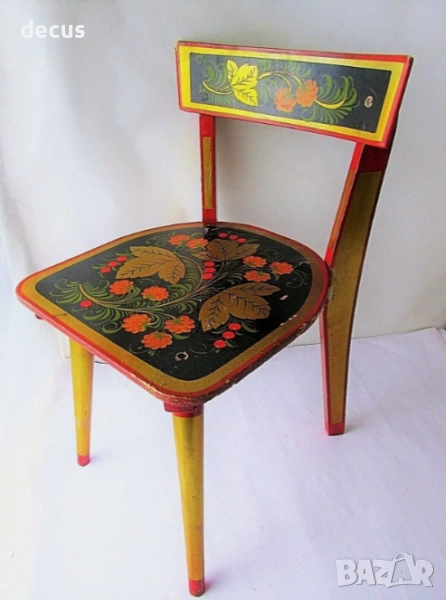 Оригинален съветски ръчно изработен детски стол, винтидж, снимка 1