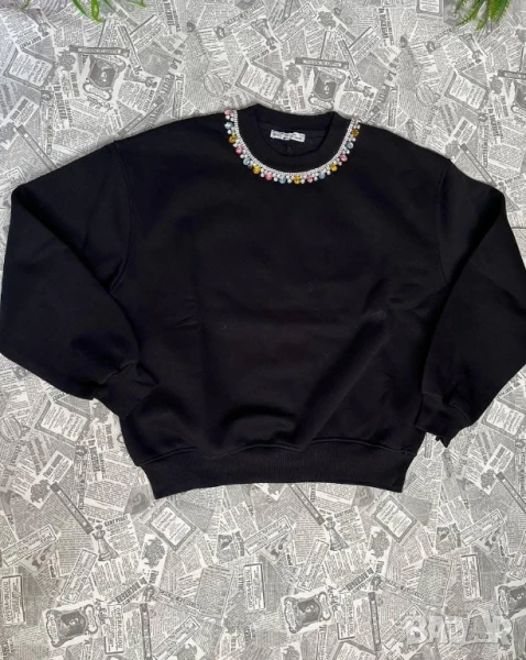 ватирана овърсайз блуза с камъни , снимка 1