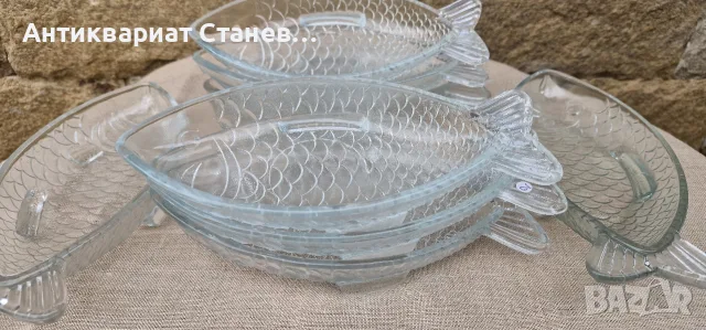 8 броя стъклени чинии риба, снимка 2 - Чинии - 56263824