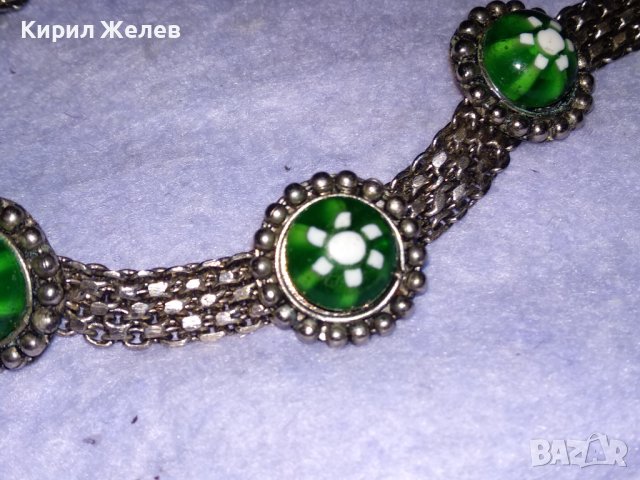 СТАРО РЕТРО ГОТИК АРТ КОЛИЕ ЧОКЪР посребрена благородна стомана с ВЕНЕЦИАНСКО СТЪКЛО МУРАНО 56641, снимка 8 - Антикварни и старинни предмети - 41751663