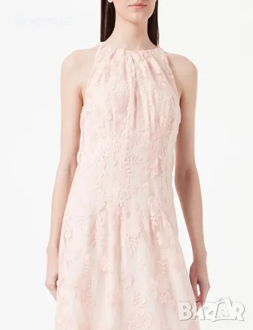 Esprit нова с етикет дълга розова рокля дантела, снимка 4 - Рокли - 49076048
