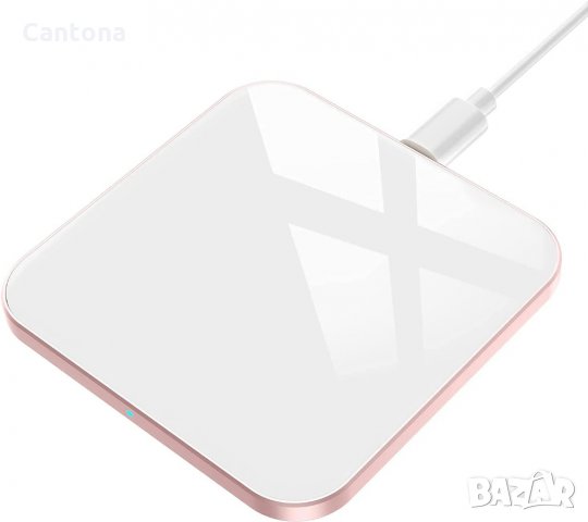 Безжично зарядно устройство AGPTEK 15W, индуктивна зарядна станция Qi стандарт,  Type C