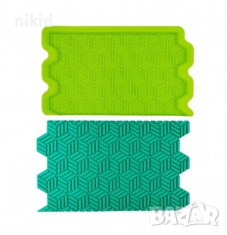 3d геометричен куб релеф геометрични силиконов молд текстура фондан декор торта , снимка 2 - Форми - 41934844