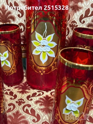 красив комплект мурано, снимка 2 - Антикварни и старинни предмети - 53452023