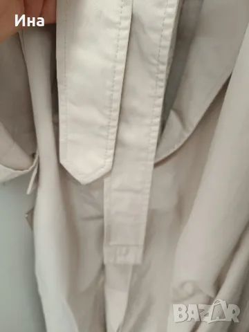 Класически тренч/ шлифер в кремаво р-р 42 , снимка 7 - Палта, манта - 45157944