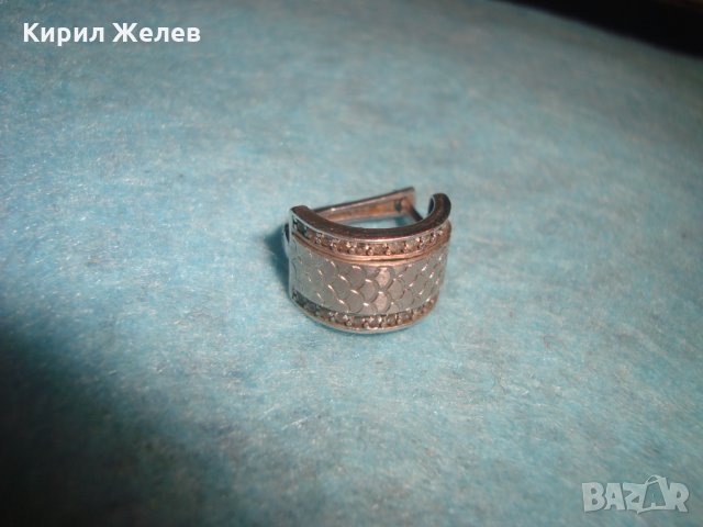 СТАРА СРЕБЪРНА ОКСИДИРАНА ОРНАМЕНТИРАНА ОБЕЦА СРЕБРО 925 АНГЛИЯ АРТ НУВО СТИЛ 25930, снимка 7 - Обеци - 35736262