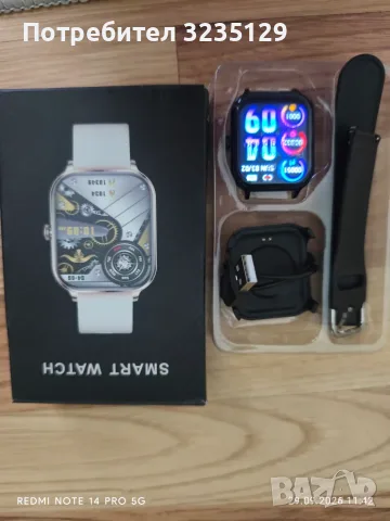Нов Smart Watch – разговори, камера, крачкомер, кръвно, Android/iOS