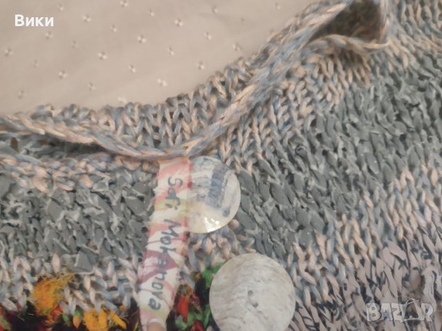 Ръчно плетена спорно елегантна лятна блуза с големи копчета, снимка 13 - Блузи с дълъг ръкав и пуловери - 41402568