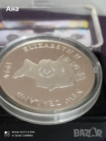 5 Долара 1994Нова Зеландия сребро

, снимка 1 - Нумизматика и бонистика - 41618475
