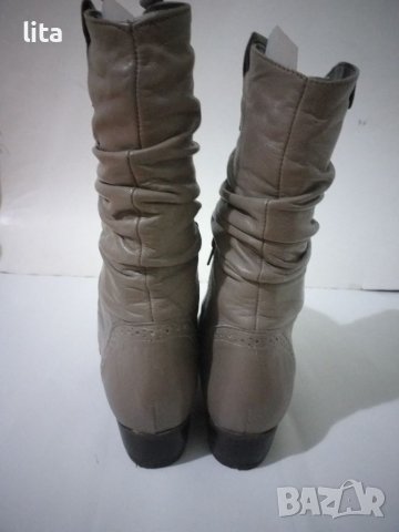 Кожени ботуши GIDO (сиви) Размер 38, снимка 5 - Дамски ботуши - 38718702