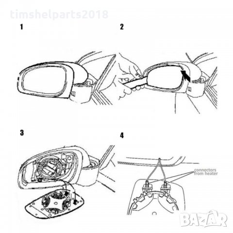 Стъкло за огледало за AUDI A3, A4, A6, SEAT Alhambra, SKODA Fabia, Octavia, снимка 5 - Части - 34161782