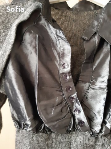 Блуза с якичка, ангора и копринен сатен с 25% доп-на отстъпка, снимка 2 - Блузи с дълъг ръкав и пуловери - 34287937