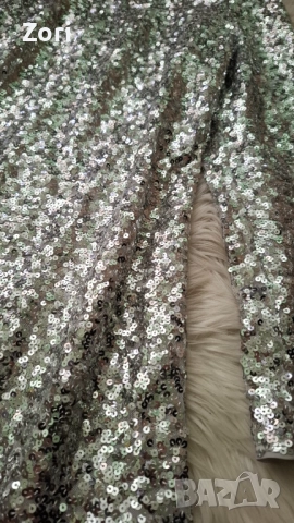 ВПЕЧАТЛЯВАЩА рокля, цялата в сребристи пайети, снимка 2 - Рокли - 52585391