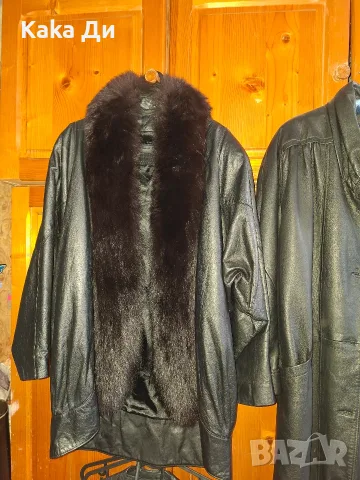 дамско кожено палто с косъм , снимка 2 - Палта, манта - 56266029