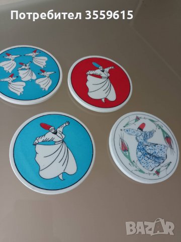 керамични подложки за чаши с дервиш от Турция, снимка 2 - Други стоки за дома - 38805862