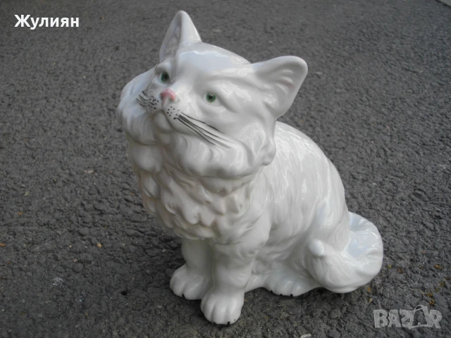 СТАР ПОРЦЕЛАН БЯЛА КОТКА  ГДР GDR 