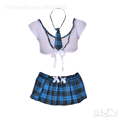 Еротично бельо секси комплект на палава ученичка от 4 части - Код: K918, снимка 3 - Бельо - 51987773