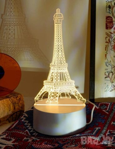 Лед нощна лампа Айфеловата кула за подарък , снимка 6 - Други - 41755495