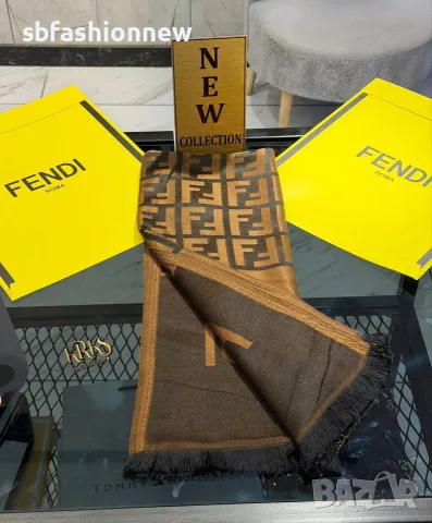 Fendi шал ✨ кашмир и коприна, снимка 16 - Шалове - 56336729