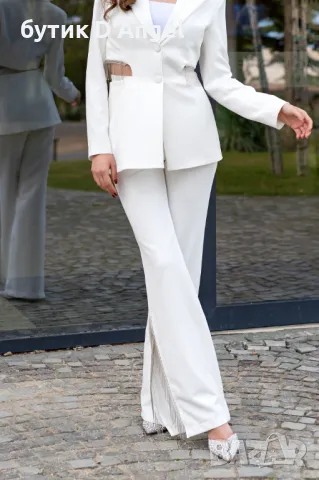 Бял елегантен панталон L'ORO BIANCO, снимка 5 - Панталони - 50099637