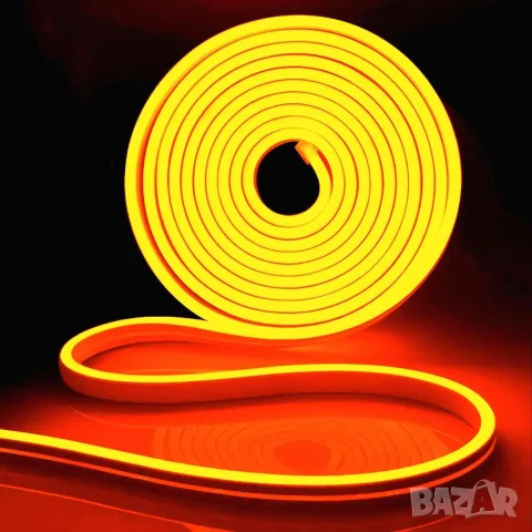 Оранжева неонова LED лента 5 метра 12V, снимка 2 - Аксесоари и консумативи - 55864547