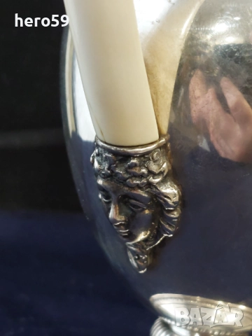 Сребърна кана с дръжка от слонова кост, сребро 800,вместимост 500мл.сребърна чаша, снимка 6 - Аксесоари за кухня - 51563660