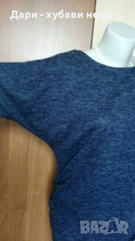 Много тъмно синя дълга блуза🍀❤S,M,L❤🍀арт.4102, снимка 4 - Блузи с дълъг ръкав и пуловери - 36303666